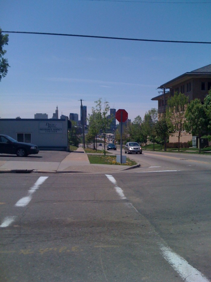 View of downtown St. Paul from the Strip Club