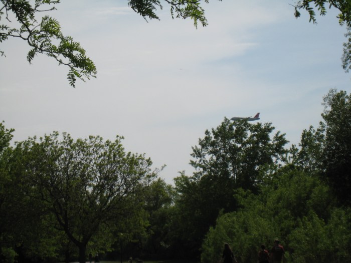 Plane spotting by Lake Nokomis