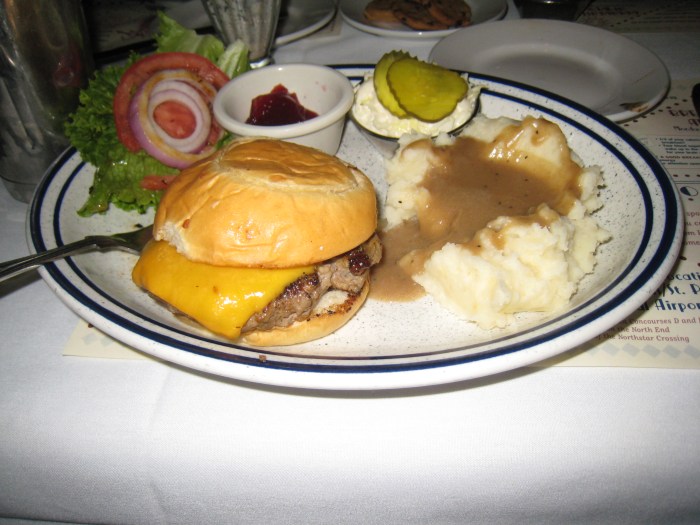 My meal - Turkey burger with mashed potatoes and cranberries